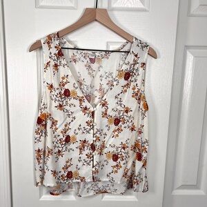 Melrose and Market Hi Low Boho Festival Floral Tank Top